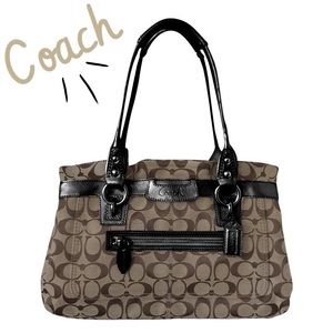 Coach Classic Print Ruffle Top Penelope Handbag